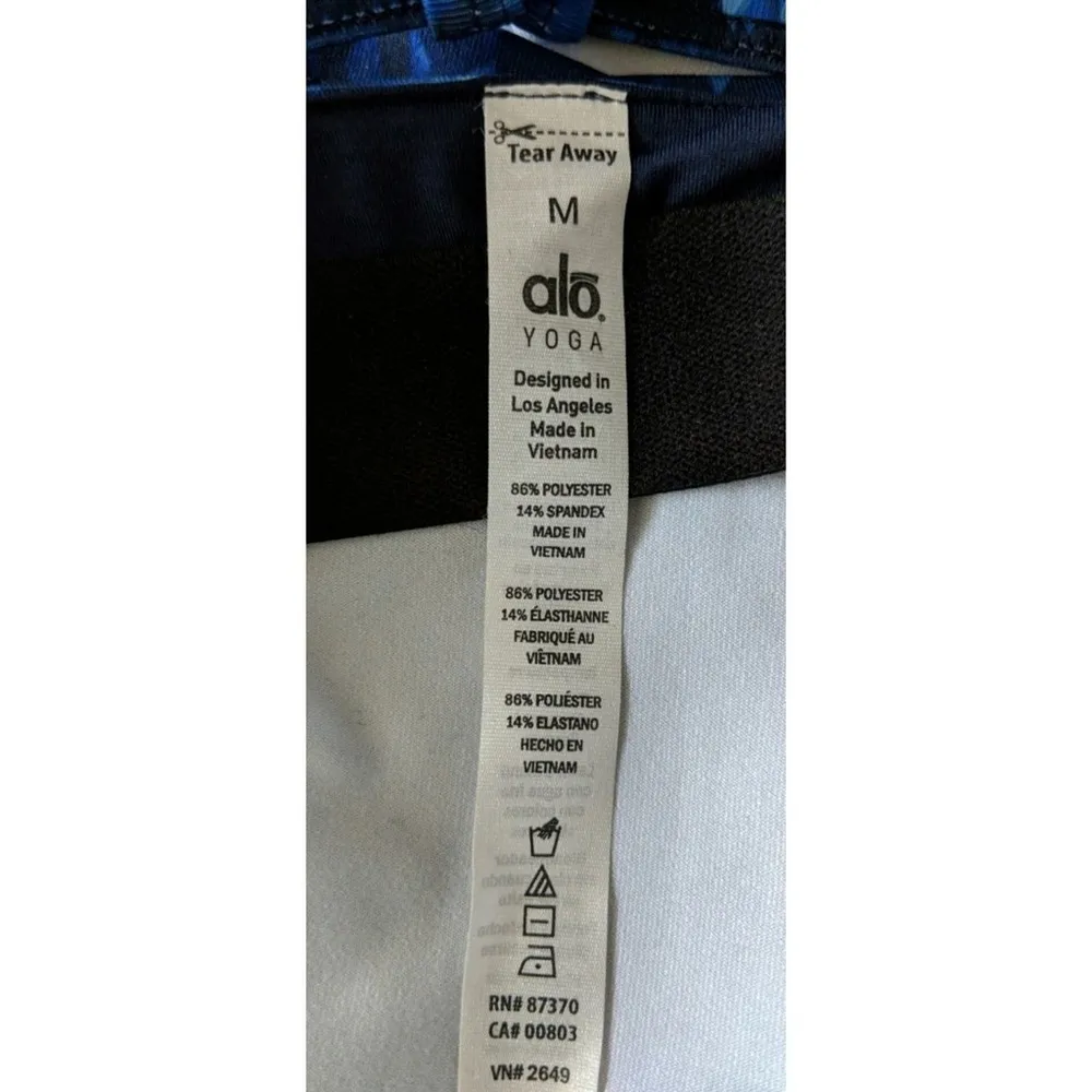 Alo Yoga Lure Long Bra Top Kaleidoscope Blue Fitted Stretch M NWOT - Image 6