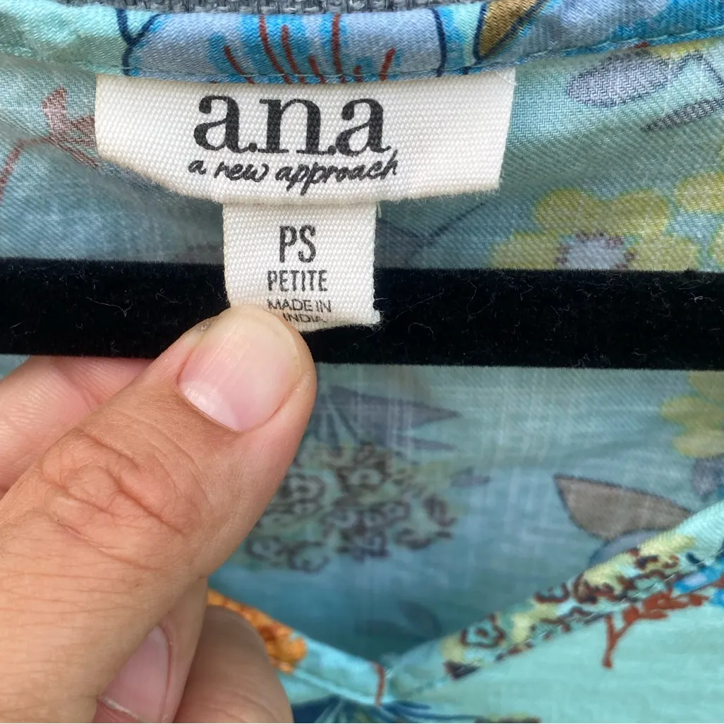 a.n.a Blue Turquoise Puff Sleeve V-Neck Sundress - Image 7