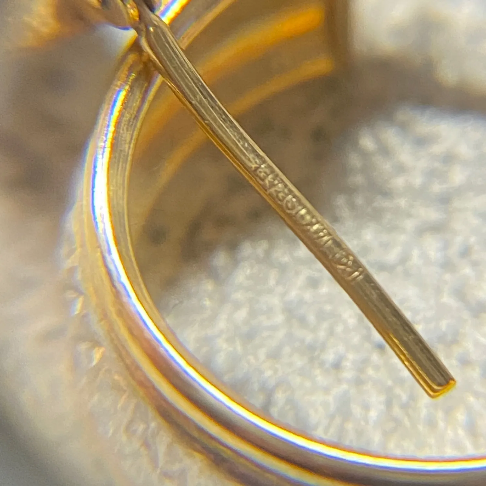 Vintage 14K Israel Two Tone Diamond Cut Hoop Earrings Elegance Feminine Gold - Image 8