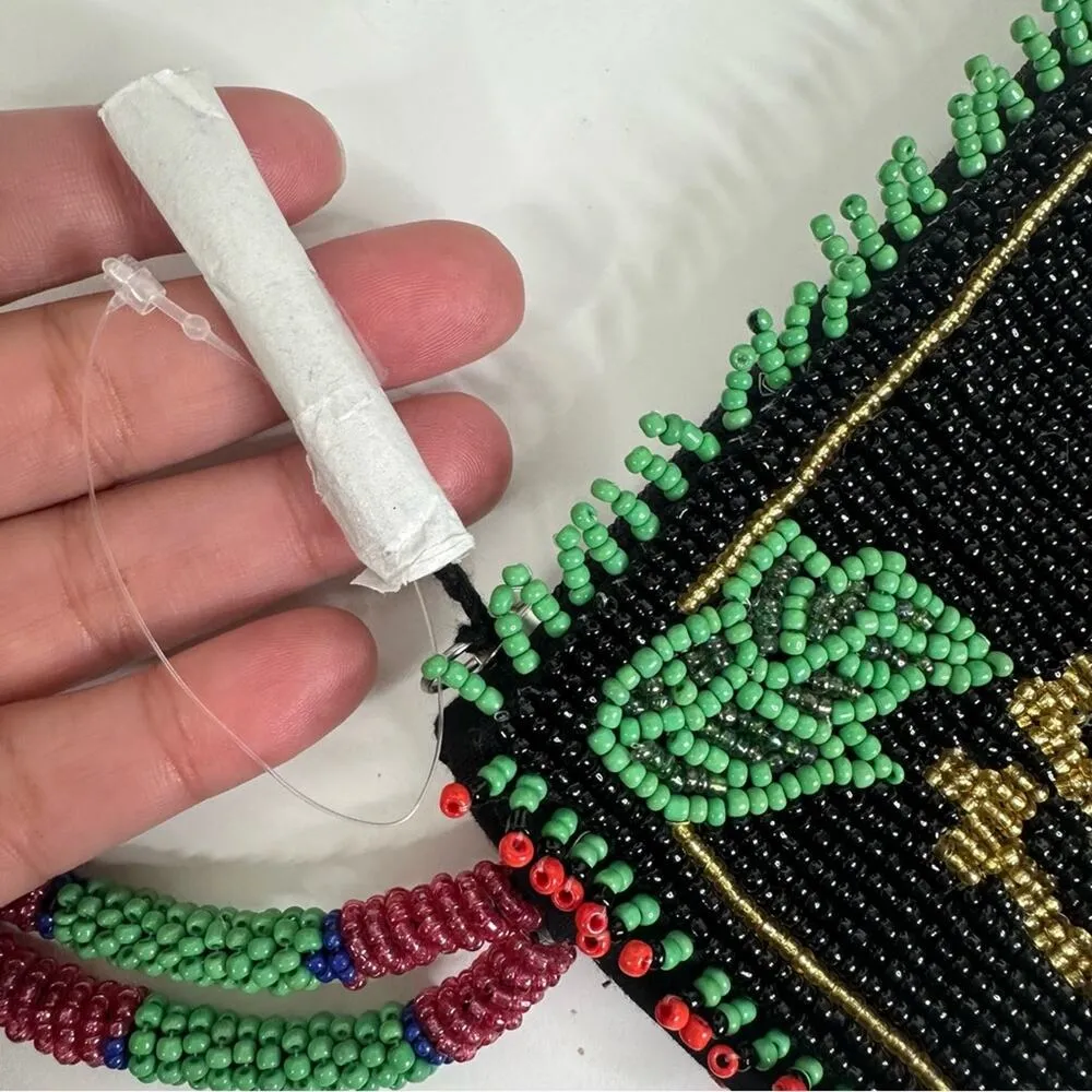 NWOT Free People Daydreamer "Tropics" Beaded Zipped Wallet Clutch Wristlet - Image 3