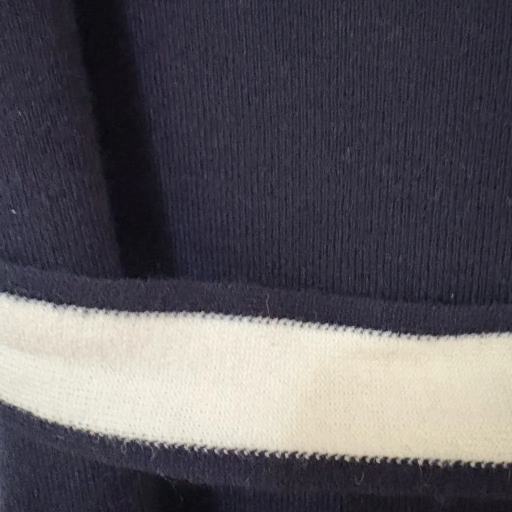 Anthropologie Navy and White Nautical sweater dress size large - Image 4