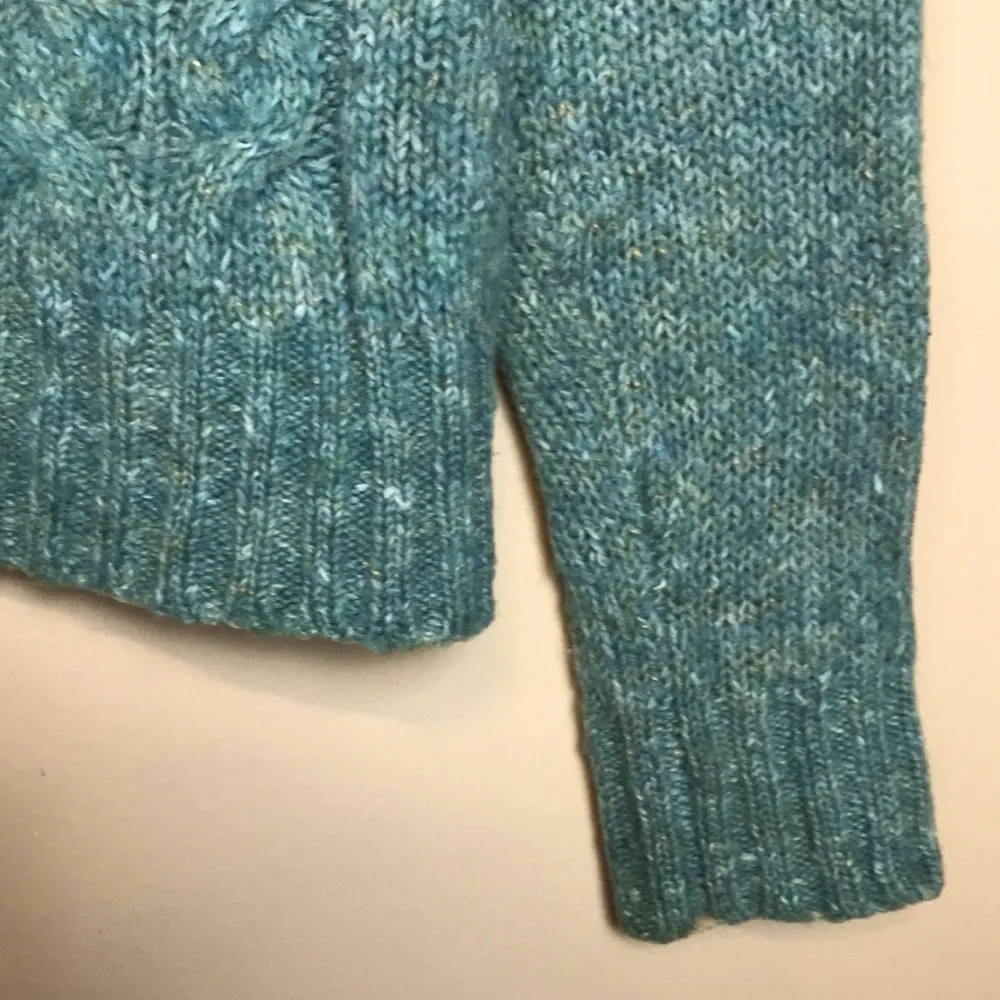 L.L. Bean Women’s Wool Blend Chunky Cable Knit Button-Up Cardigan Sweater - Image 5