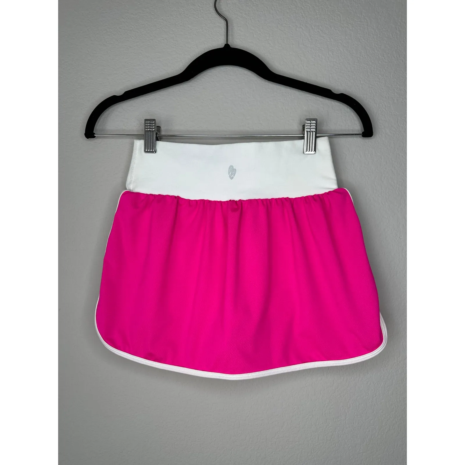ELLIE Womens Size XS Hot Pink White Cross Front Mini Tennis Golf Skirt Skort - Image 4