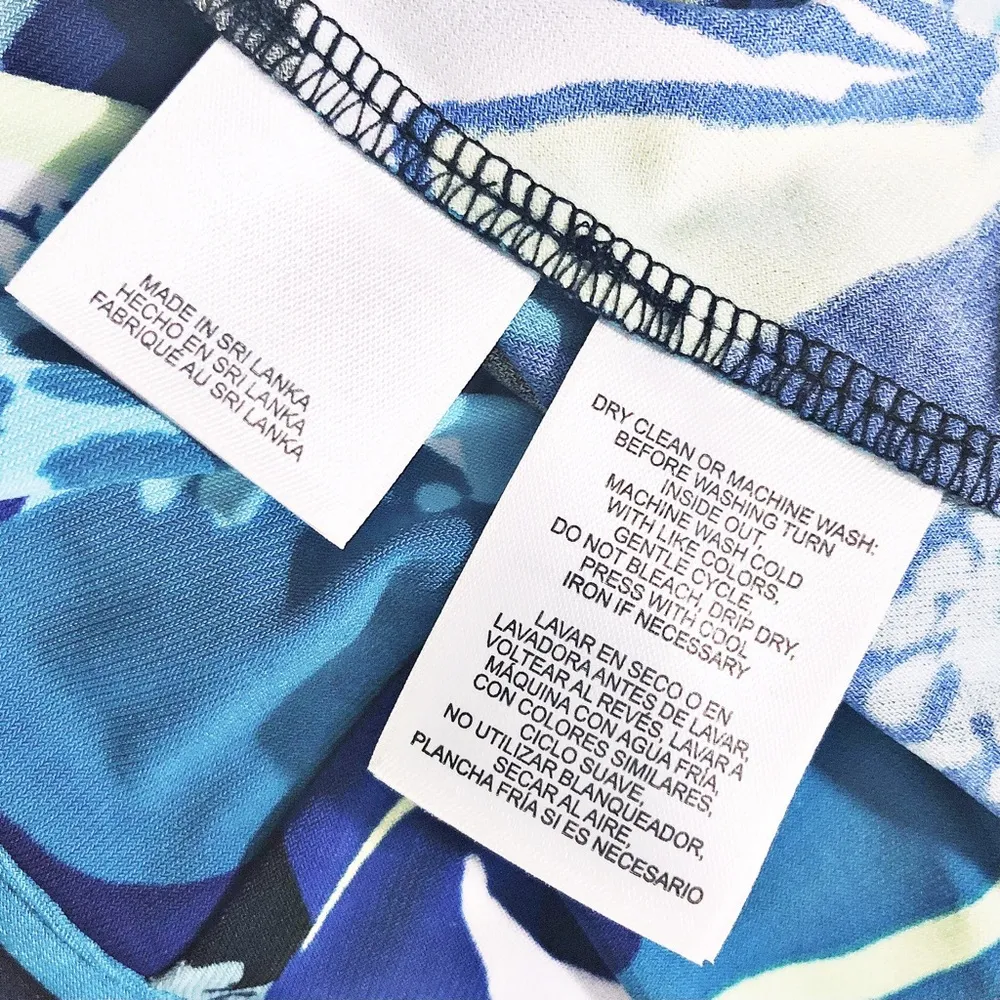 Nine West Shirt Dress Printed Trapeze Mini, Blue Black Multi Size 14 NEW - Image 9