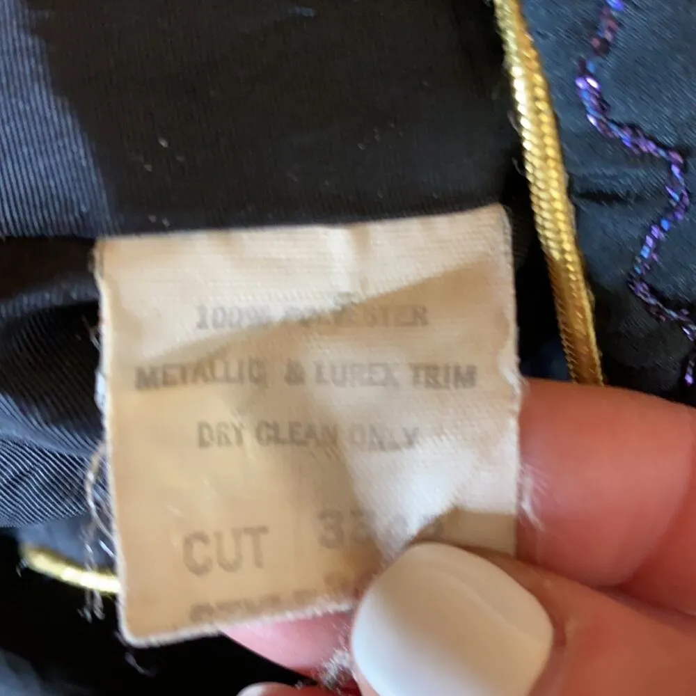 Vintage 2 Piece Pleated Color Stitching Outfit Black Size M - Image 8