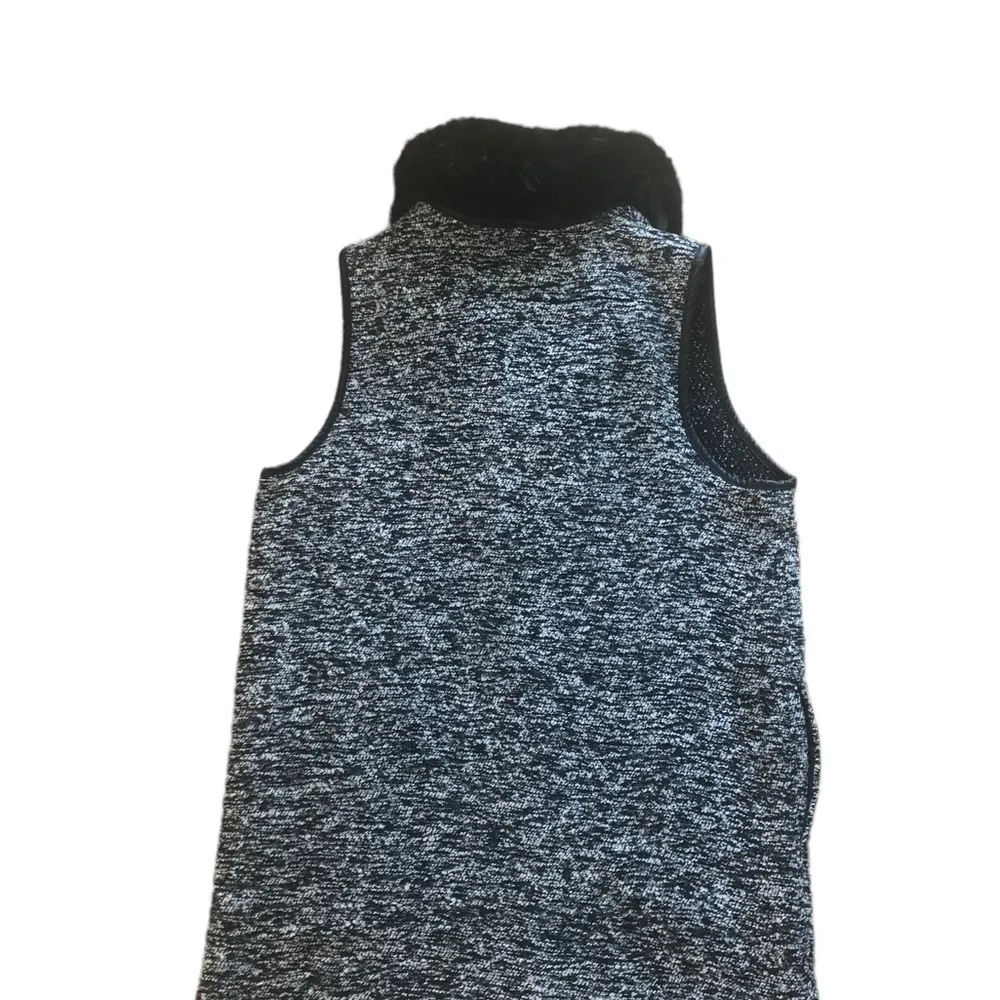 Talbots Open Wool Blend Tweed Sweater Vest M  Detachable Collar Leather Accents - Image 3
