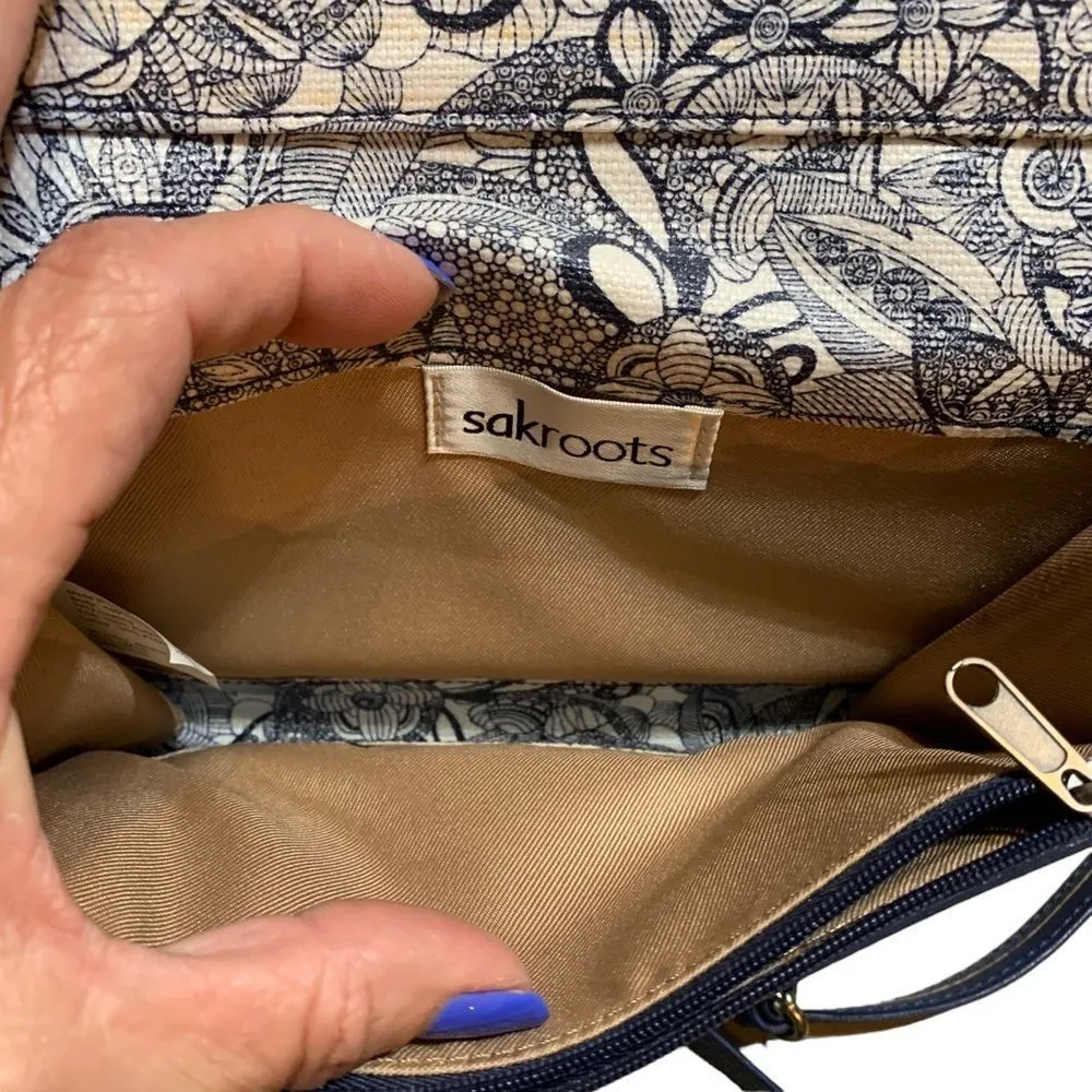 Sakroots Campus Mini Crossbody‎ Blue White Floral - Image 2