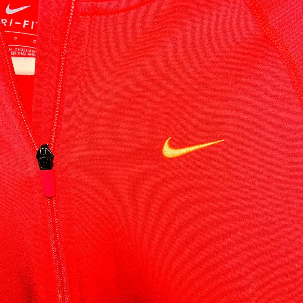 Hot Pink Red Peach Orange Nike Dri-Fit Athletic Zip Up Jacket Women’s Size Small - Image 5