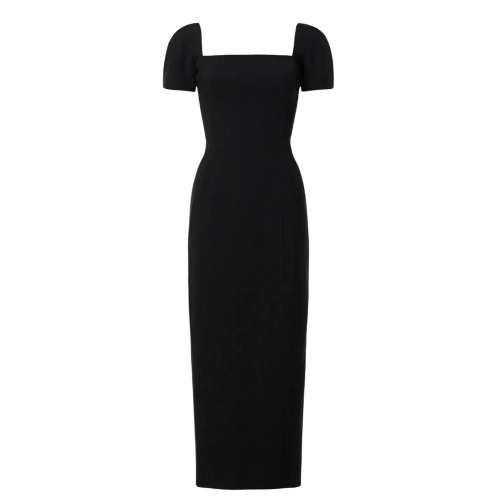 A.L.C. Black Cocktail Dress SIZE 0 Sheath Midi Chic Retro LBD Slit Designer $700 - Image 3