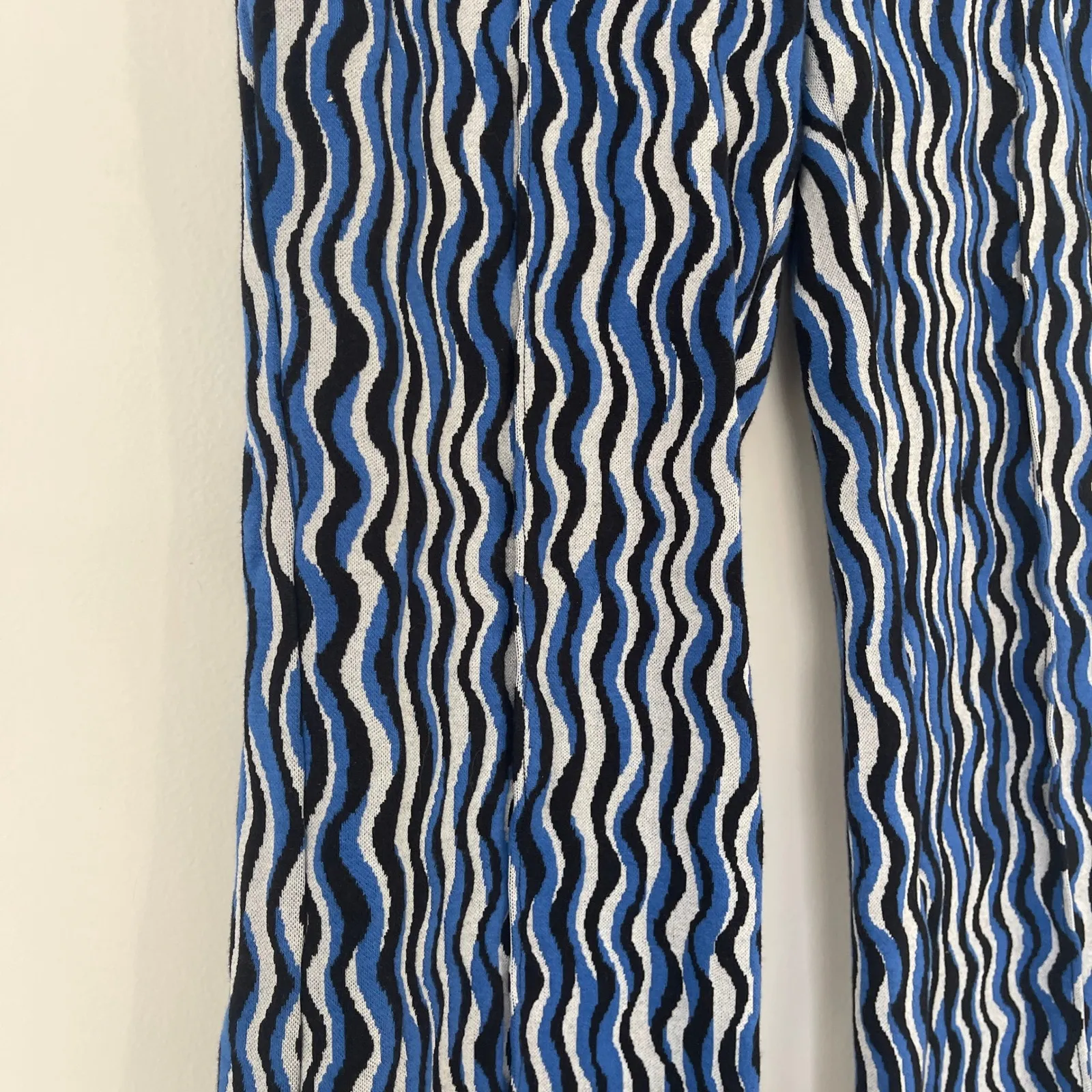 Maeve by Anthropologie Margot Cropped Kick Flare Pants Blue White Black Small‎ - Image 5