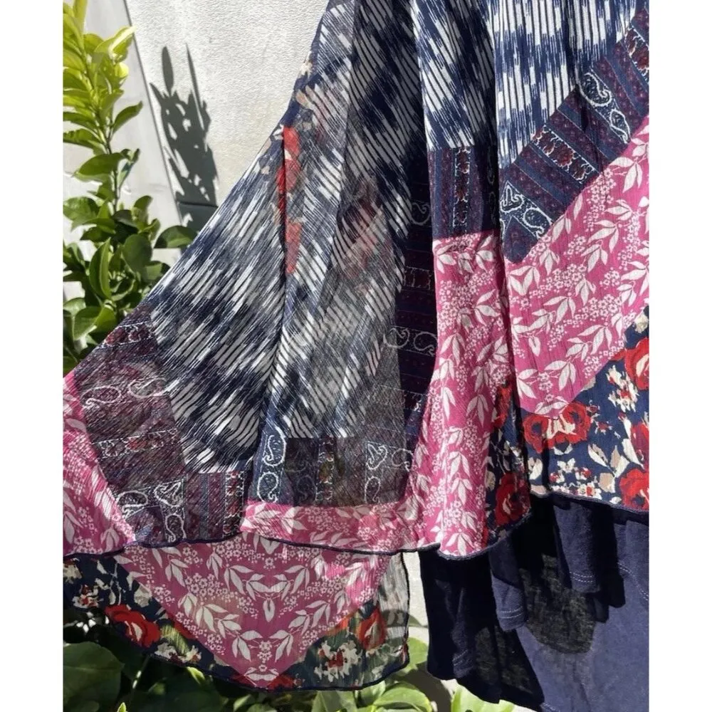 Vintage Lavish Women’s Top Shirt Sz M Floral Western Layered Blouse USA Made - Image 7