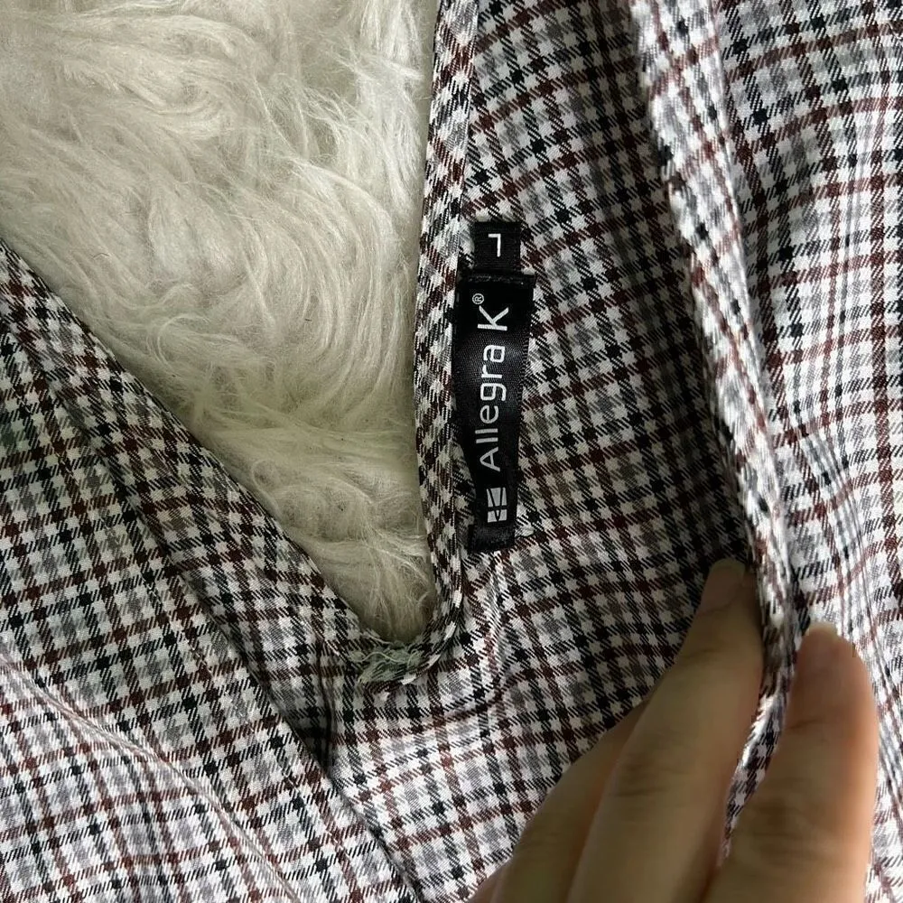 Plaid overall dress sleeveless size L White Size L - Image 7