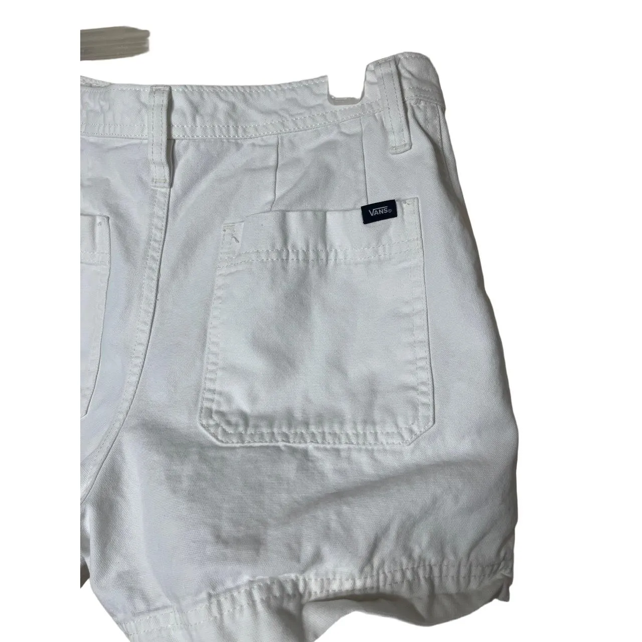 VANS Shorts Womens Size 26 White Casual Denim‎ Button Closure Skater Streetwear - Image 5