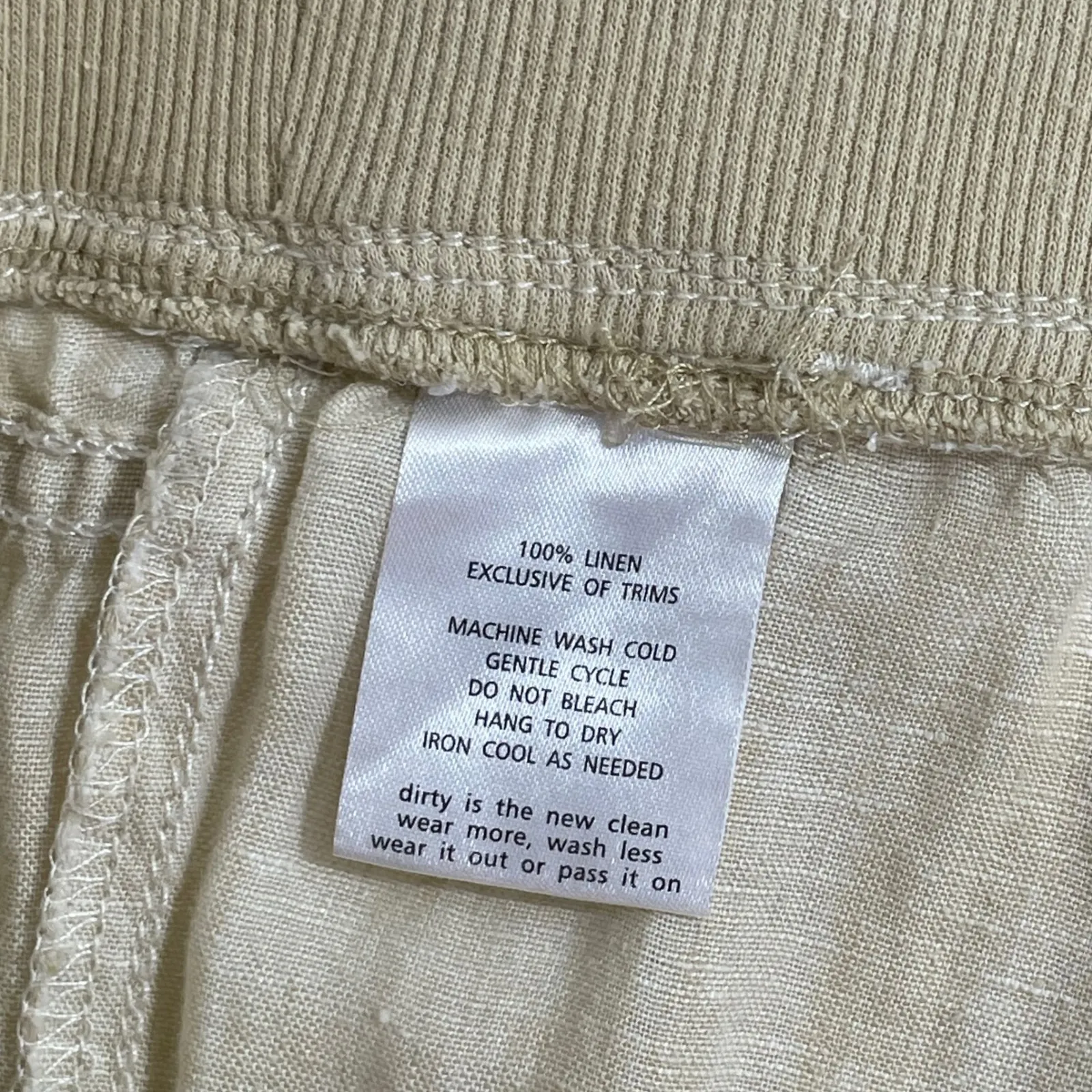 TOAD&CO Lina Pant 100% Linen Drawstring Waist Size Medium Beige Neutral Tan - Image 4