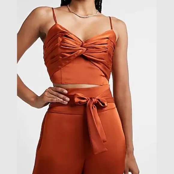 NWT Express Satin Twist Front Cropped Cami - Image 2