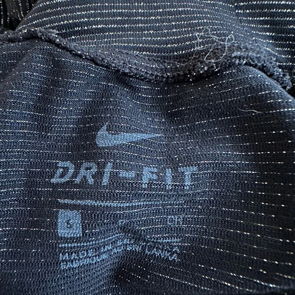 Nike Pro Dri Fit Black Gold Warm Sparkle T-Shirt Fall Athleisure Long Sleeve Tee - Image 6