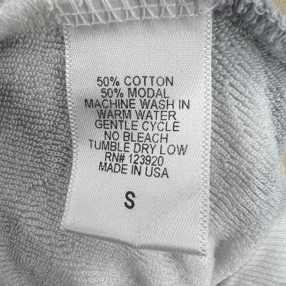 LAMade Blue White Tie Dye Distressed Shoulder Lightweight Sweatshirt Small - Image 5