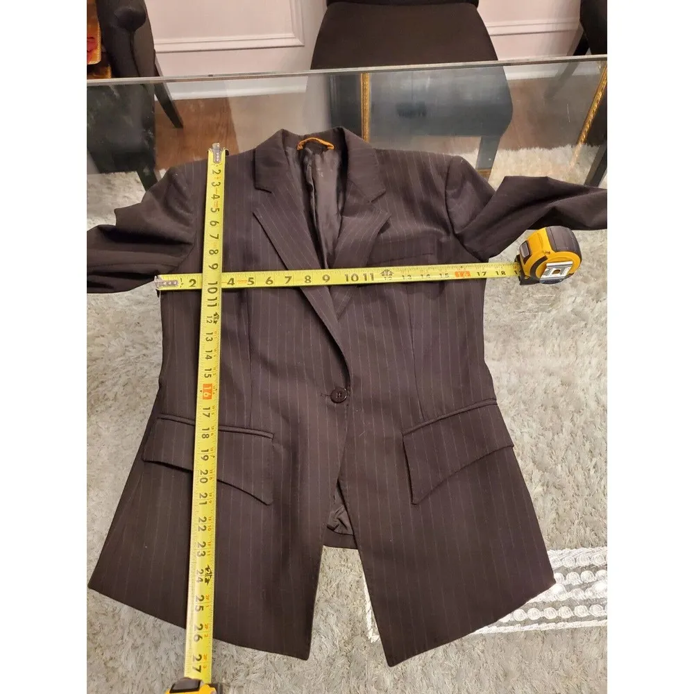 J.Lindeberg Women Black Striped Polyester Single Breasted Long Sleeve Blazer 38 - Image 14