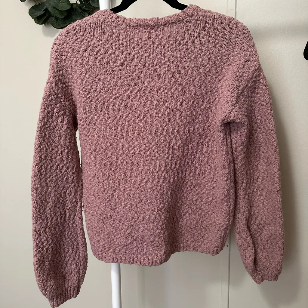 Yet Again Mauve Knit Crewneck Sweater size small - Image 6