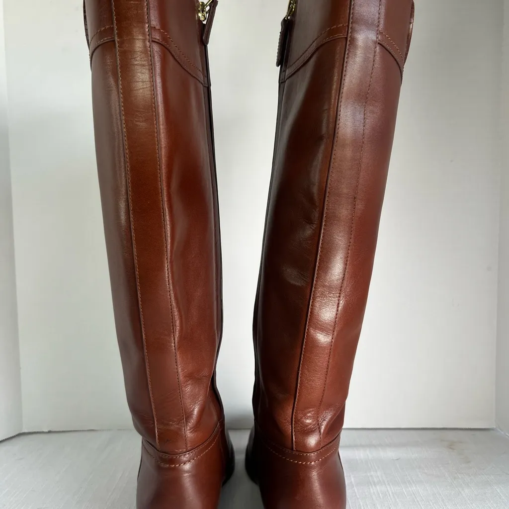 Tory Burch Brown Leather Knee-High Boots size 6 - Image 8