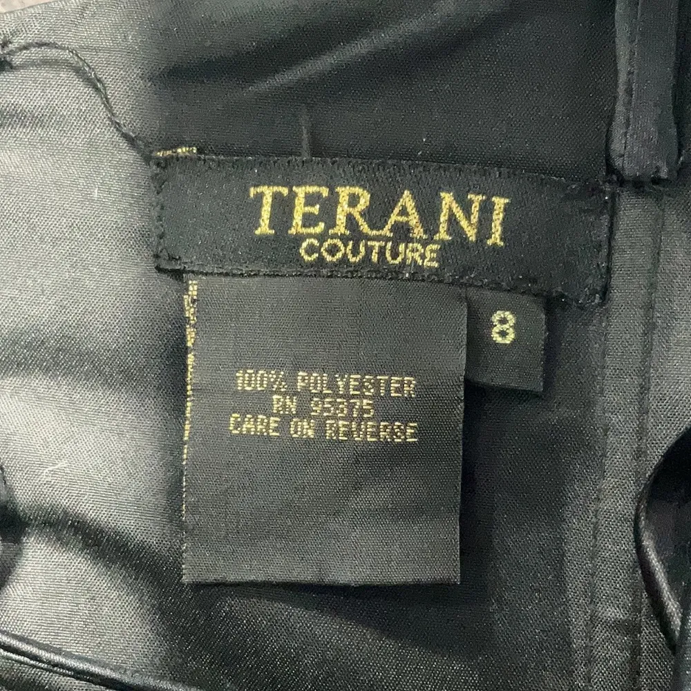 Terani Couture Black and Red Sequin Bow Cocktail Formal Dress Size 8 M - Image 4