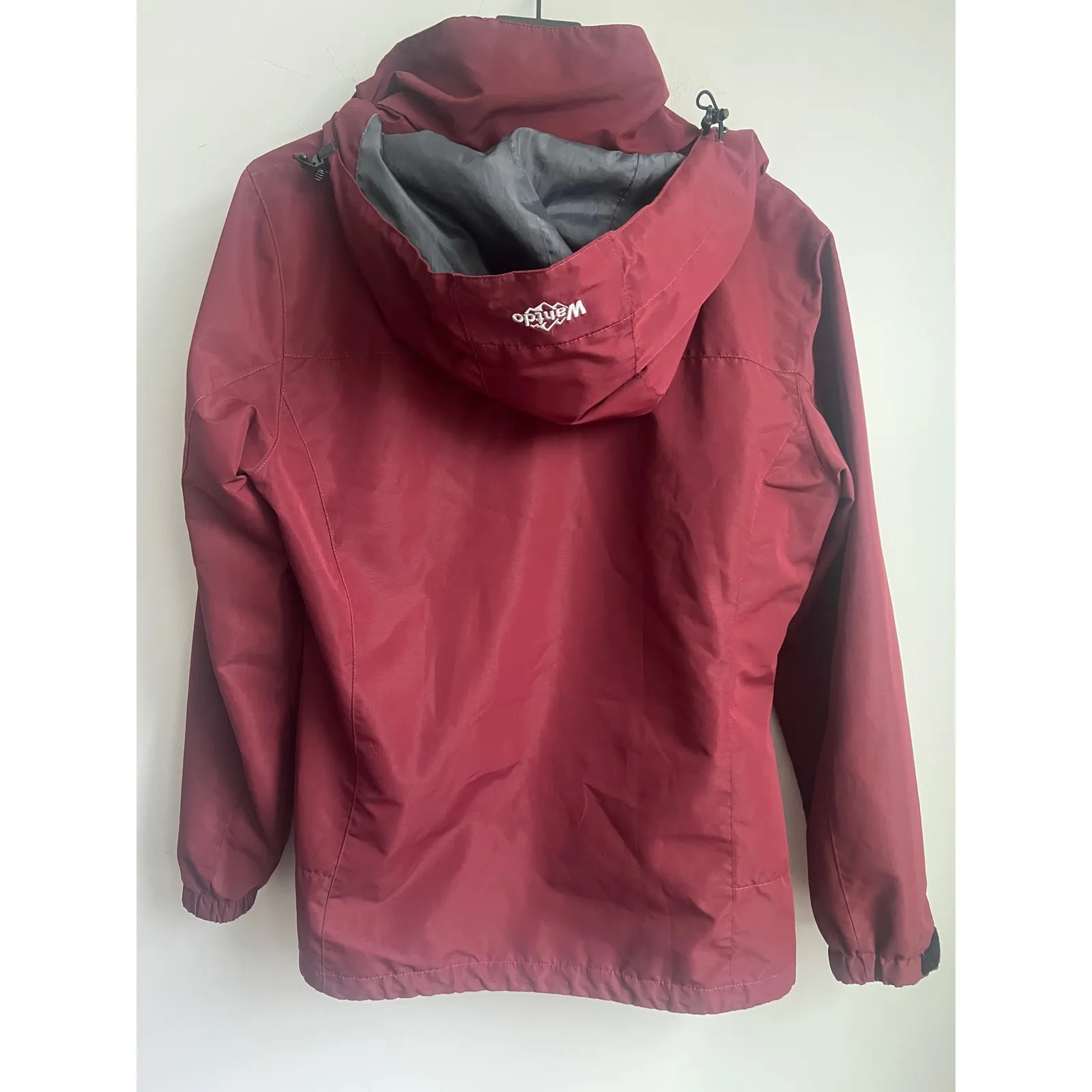 Wantdo‎ Jacket Womens Medium Maroon Hooded Rain Jacket Outdoor Hiking Travel Red - Image 8