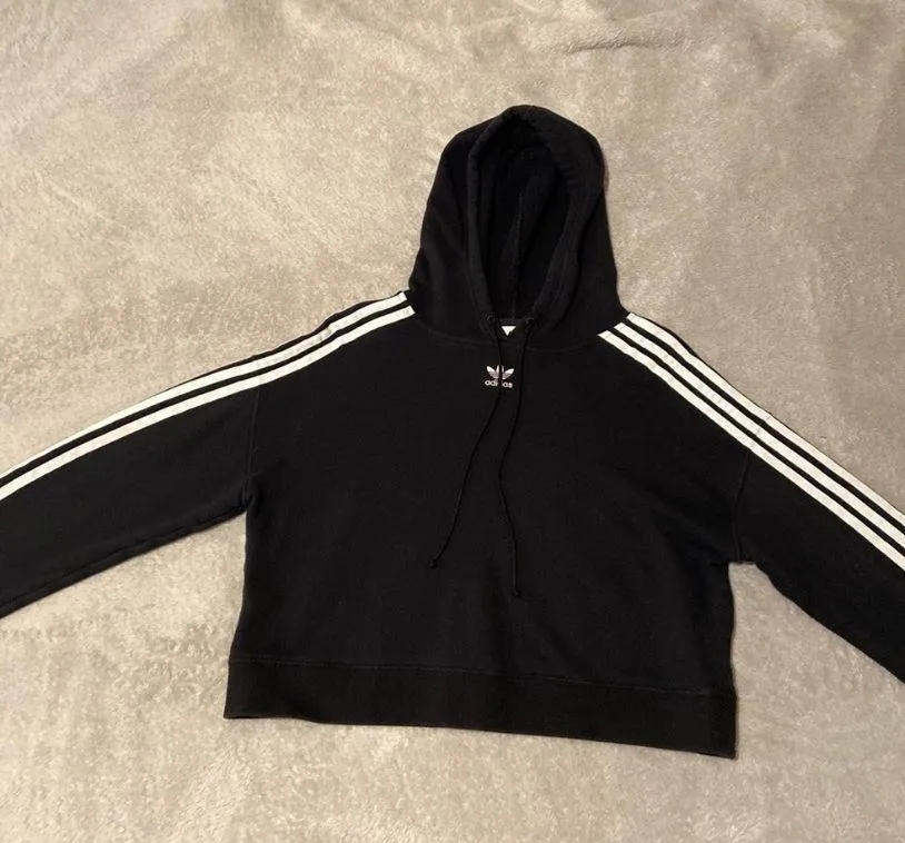 Originals adicolor cropped hoodie In Black Size Small - Image 10