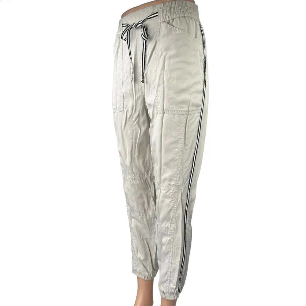 Banana Republic White Elastic Waist Windbreaker Parachute Jogger Sweat Pants S - Image 2