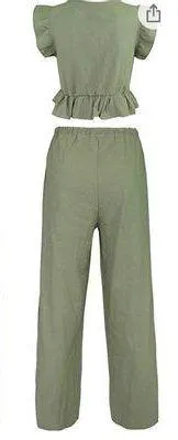 Green Linen Set Size M - Image 4