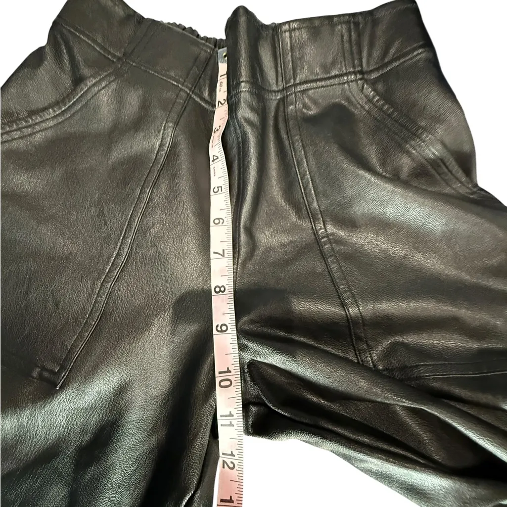 Spanx faux black leather joggers size small - Image 7