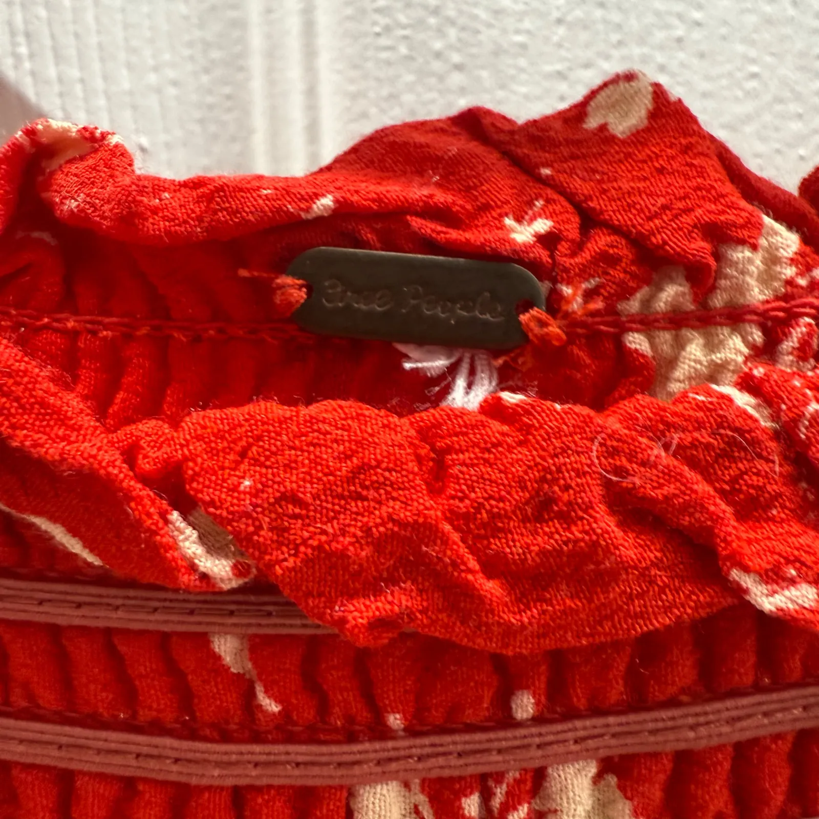 Free People Color Colour My World Jumpsuit Red‎ Floral Beige READ PLEASE Pants - Image 14