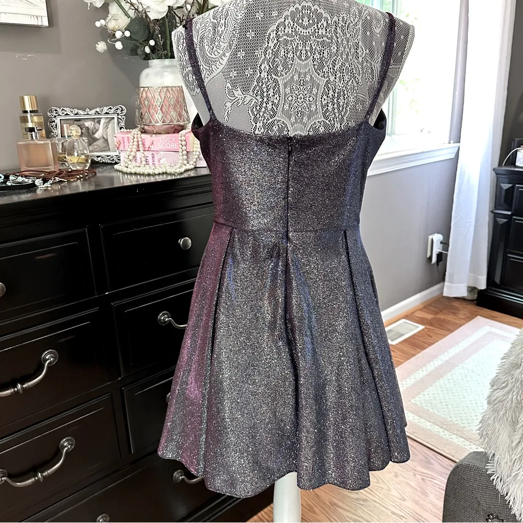 Blondie Nites by Stacy Sklar Glitter Iridescent Mini Dress Size 11 - Image 8