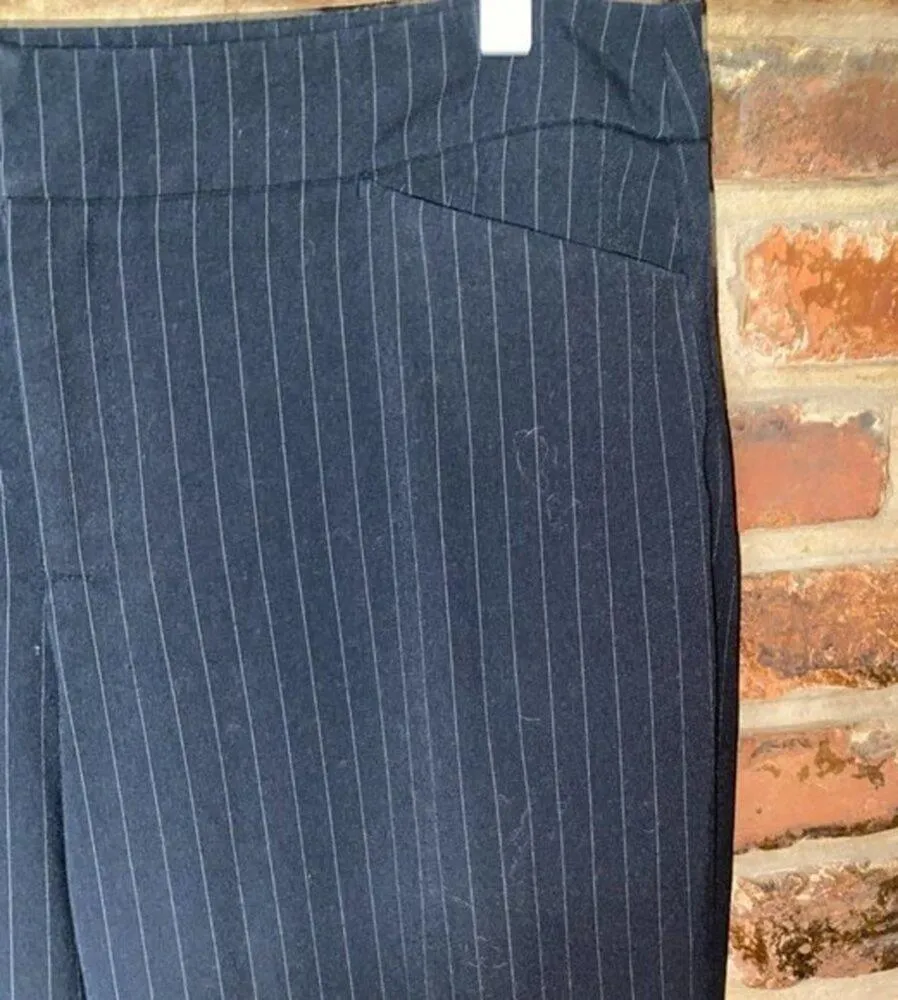 Rafaella Black & White Pinstripe Wide Leg Dress Pant Trousers Women's Size 10 - Image 6