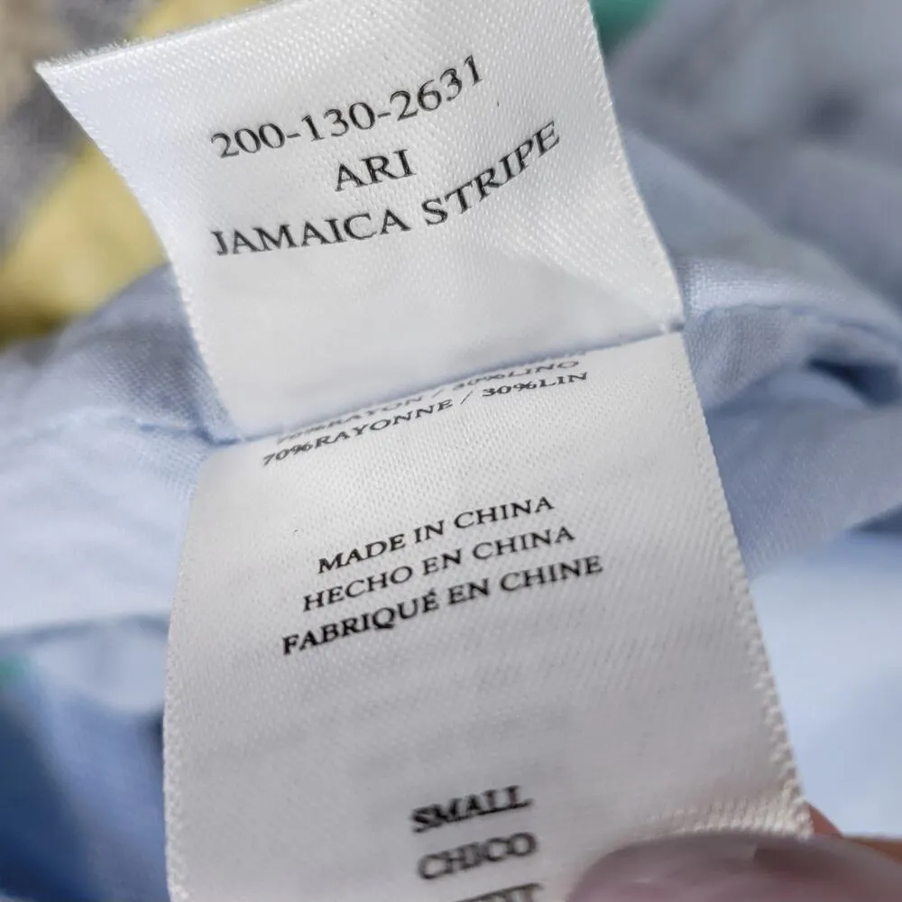 Rails Womens Ari Dress Small Blue Jamaica Stripe Spaghetti Strap V Neck Sundress - Image 12