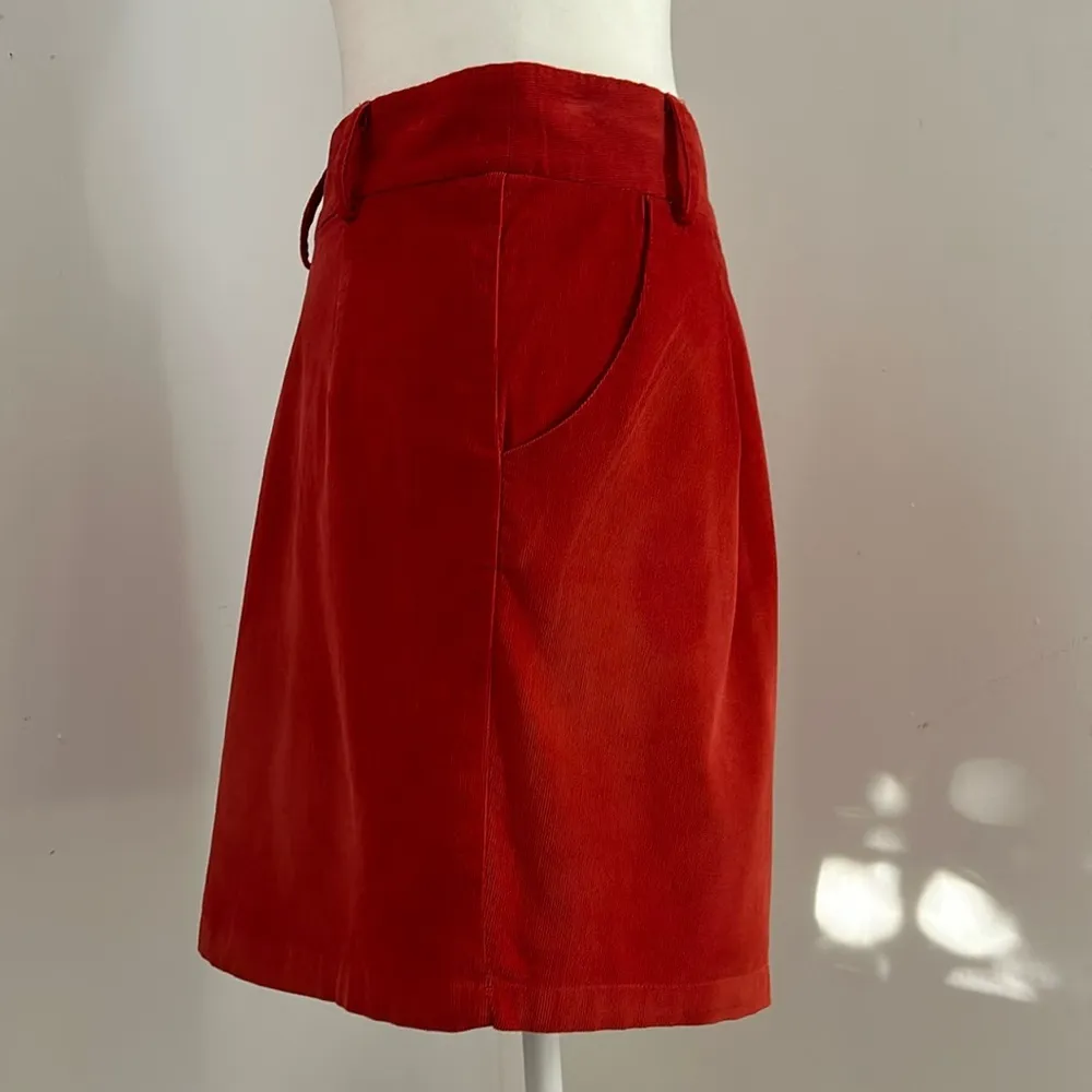 Criss Cross Light Rust Corduroy Skirt sz M Orange Size M - Image 2