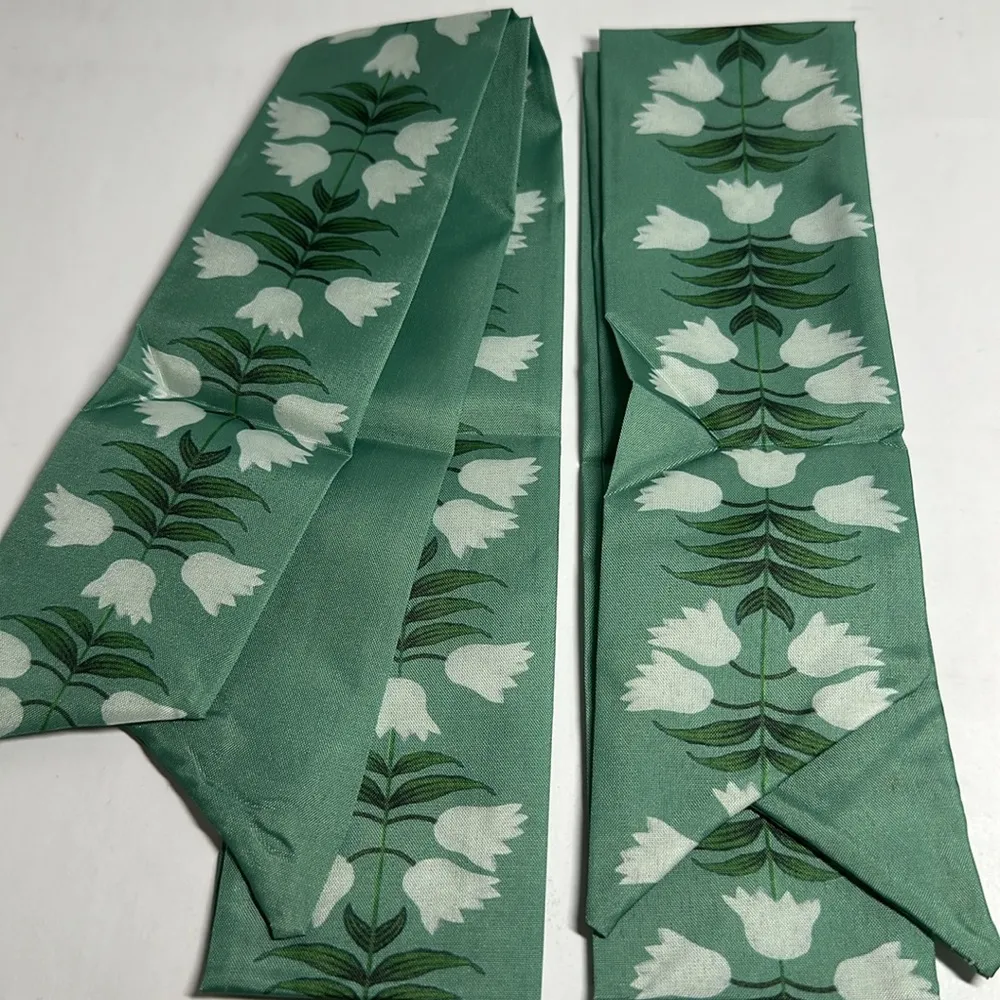 Two Floral Thin Purse Scarves / Hair Bands / Scarves - Image 3