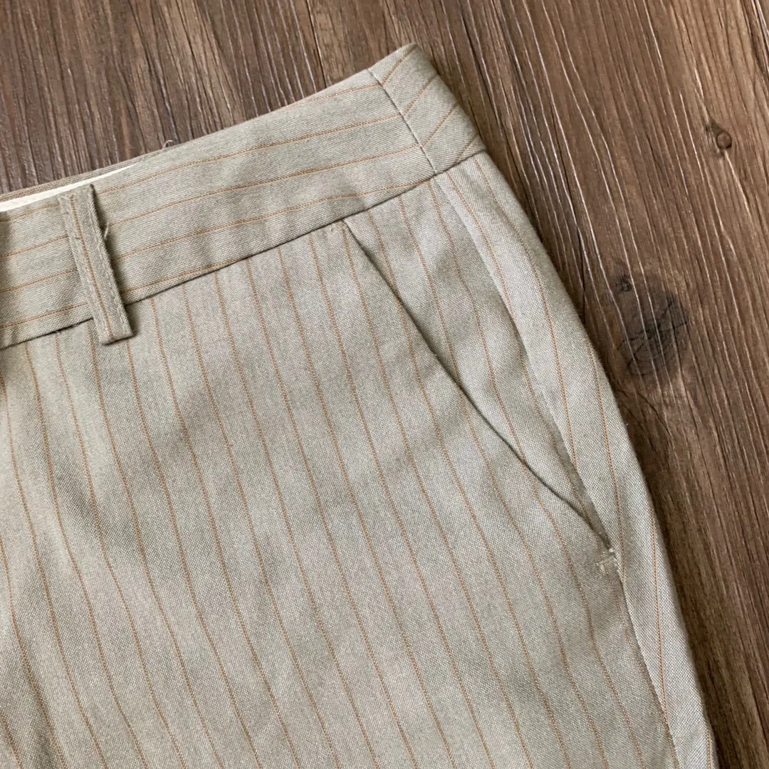 Body By Victoria The Kate Fit Beige Stripe Pants - Image 8