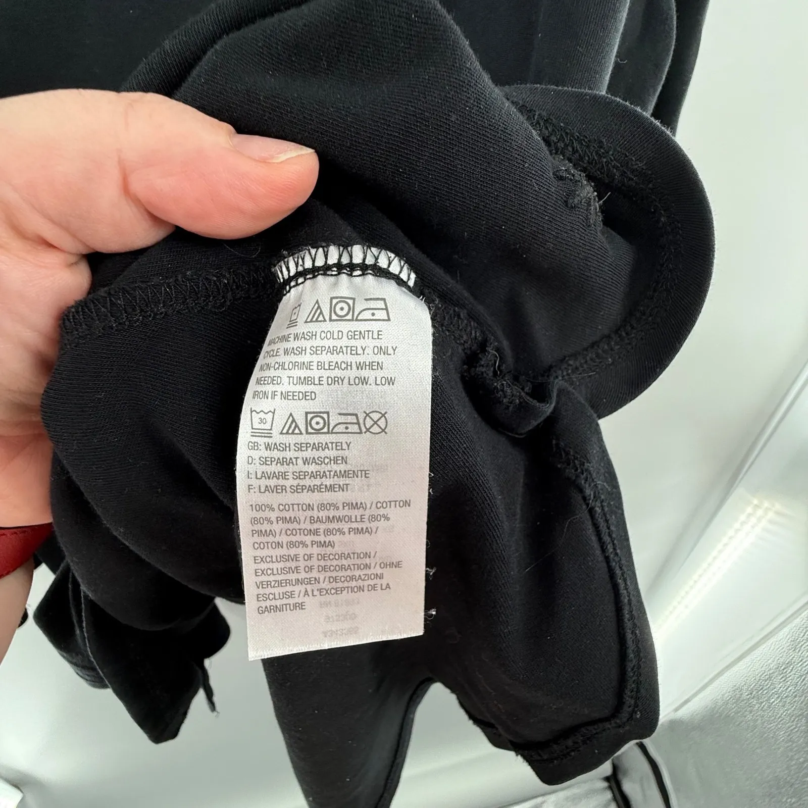 Isaac Mizrahi Live 2X Black Pima Cotton Essential V-Neck Long Sleeve Soft Knit - Image 4