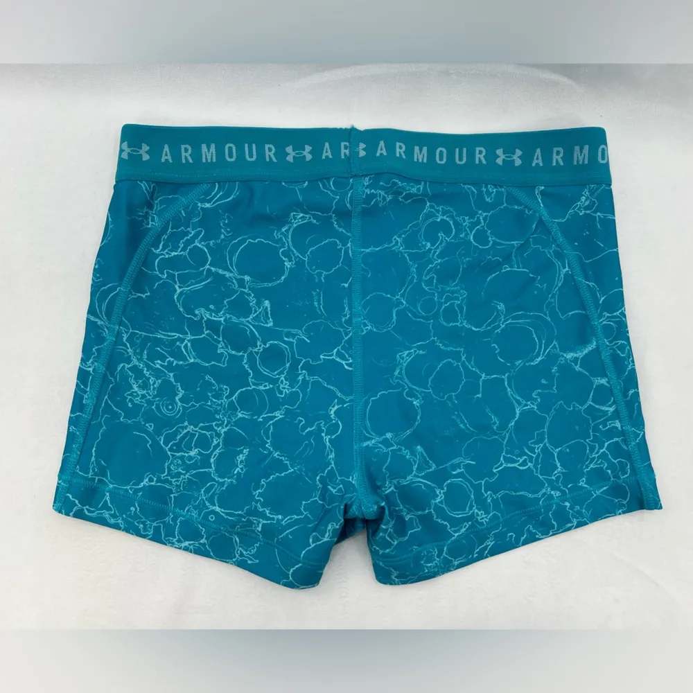 Under Armour Womens Printed Sonic Compression Shorts Blue M - Image 3