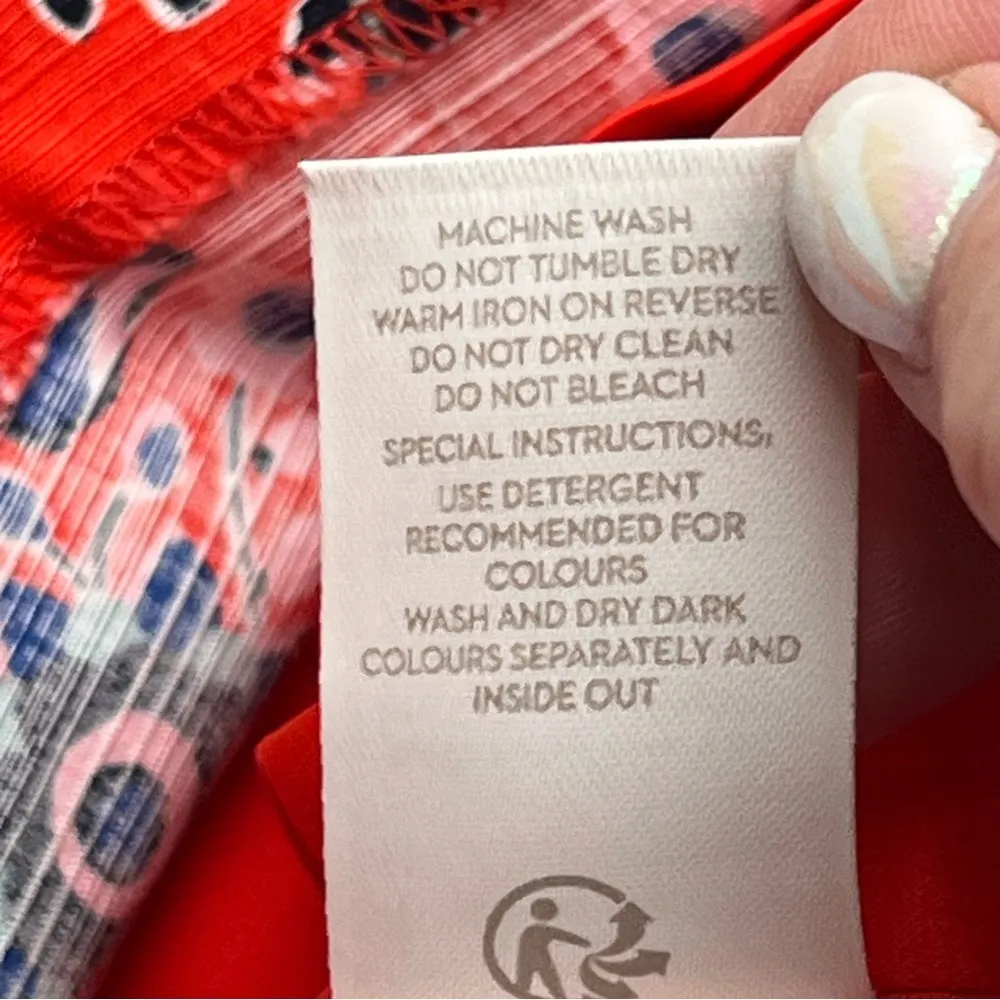 Boden Red Pop Floral Bouquet Modern Pencil Skirt Womens Size 16L 16 Long *FLAWED - Image 5