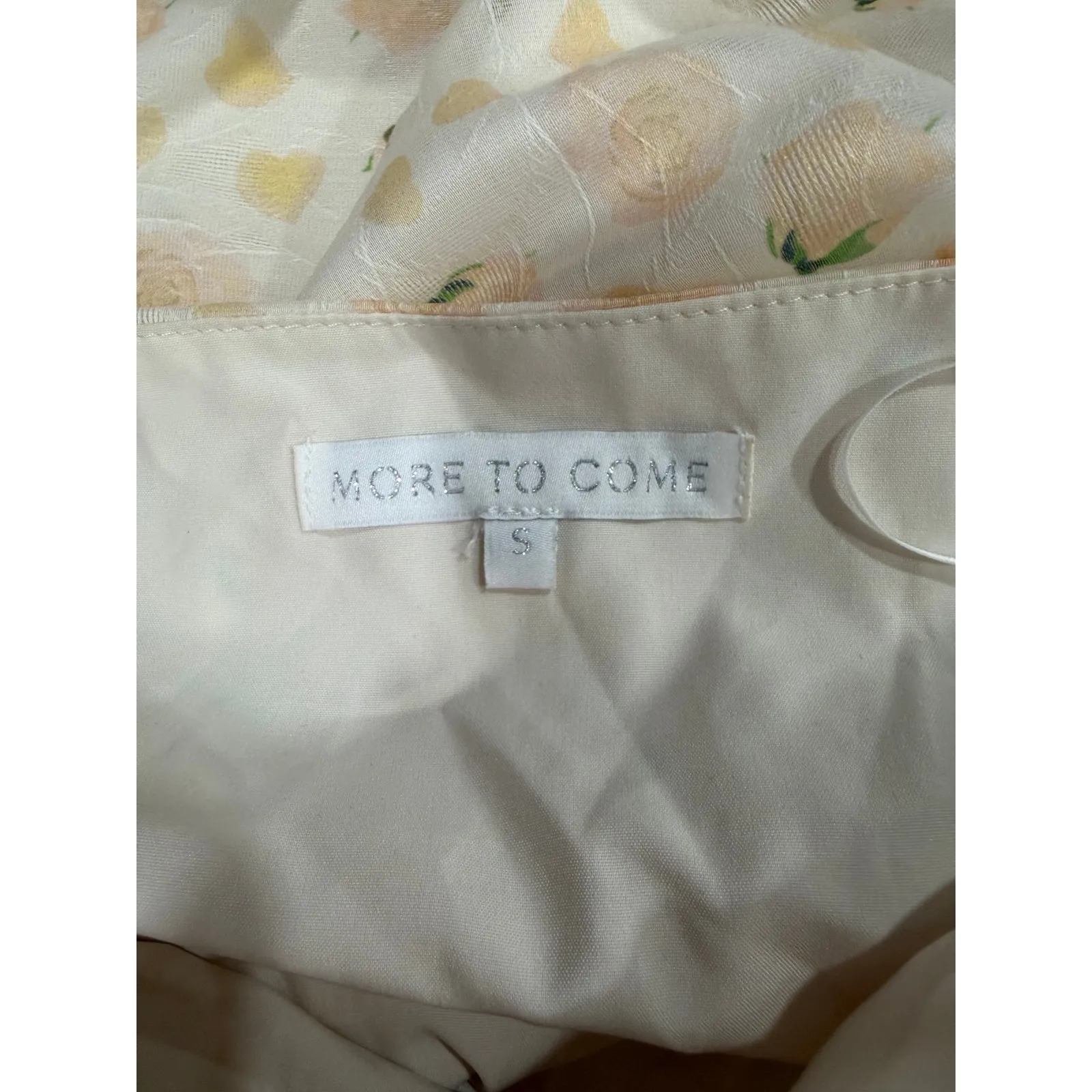 More to Come Alice Floral Cream Rose Flirty Boho Girly Mini Dress NWOT Small - Image 5