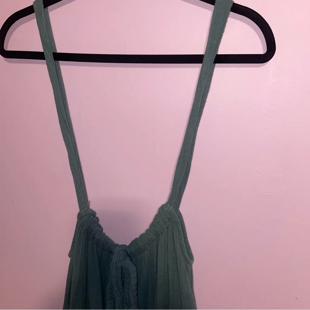 Free People Teal Cotton Gauze Jumpsuit Women Size S One Piece Boho Beach Lounge - Image 10