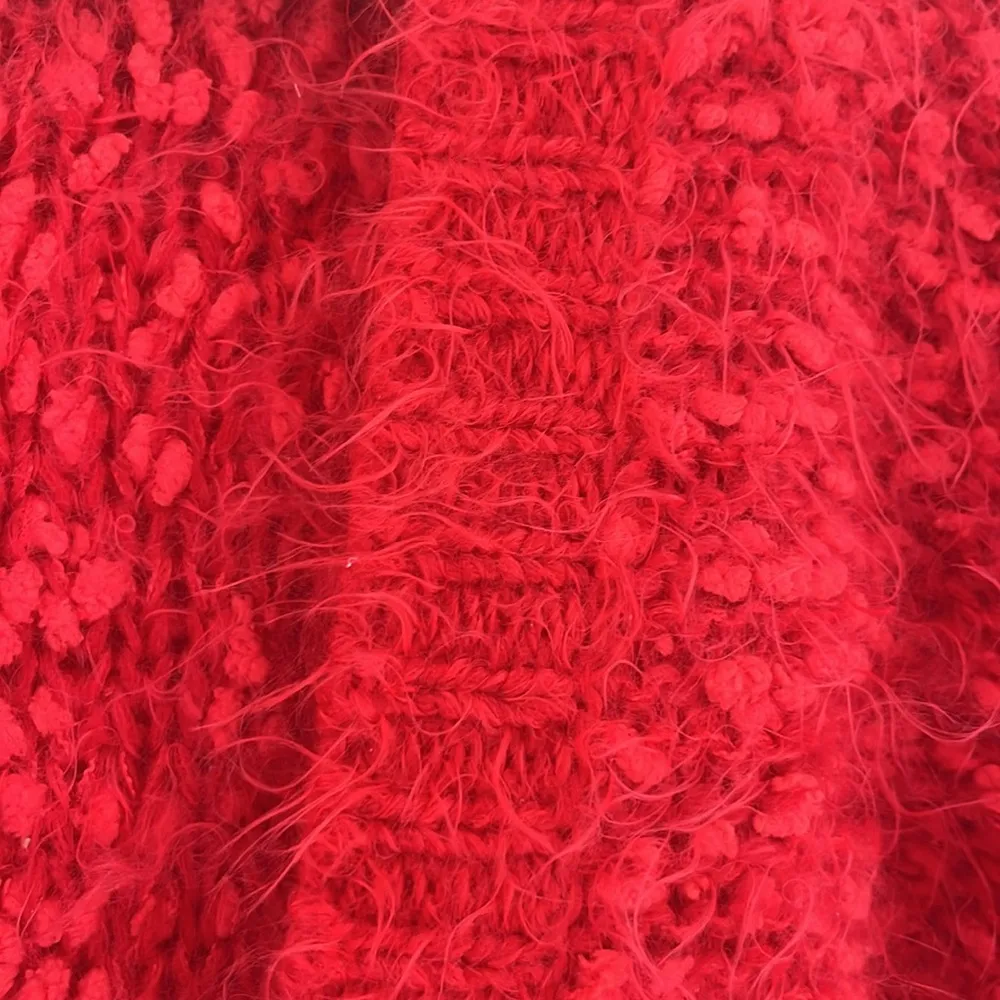 Anthropologie Moth Red Cardigan Wool Chunky Knit Women Size Small Sweater - Image 5