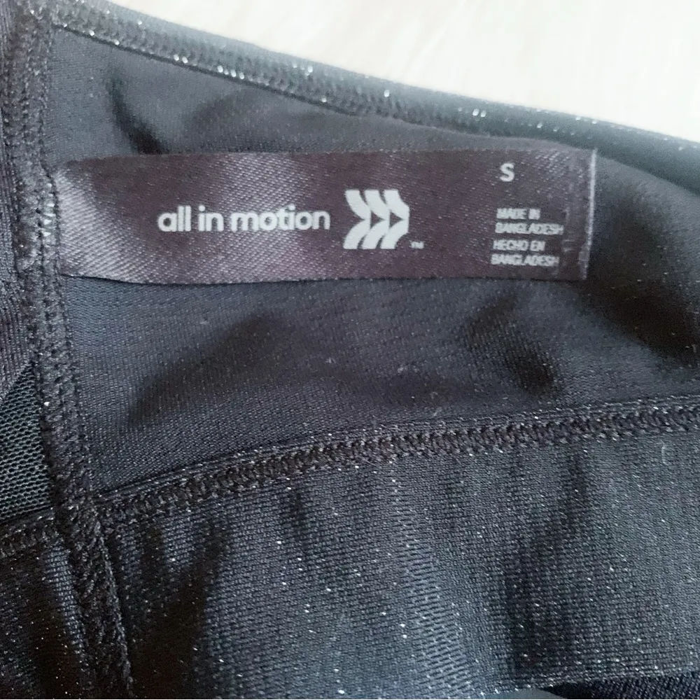 All in Motion Strappy Back Black Metallic Sports Bra S - Image 3