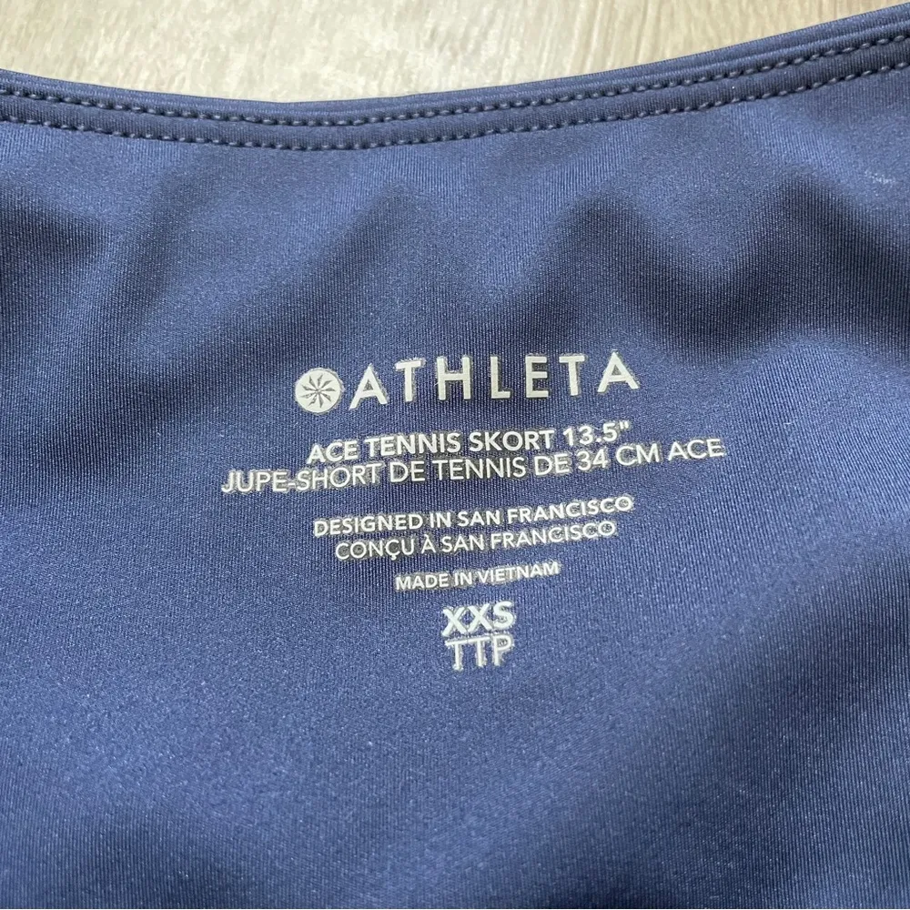 Athleta Ace Tennis Skort 15.5" Workout Tennis Golf Navy Blue (XXSmall) - Image 4