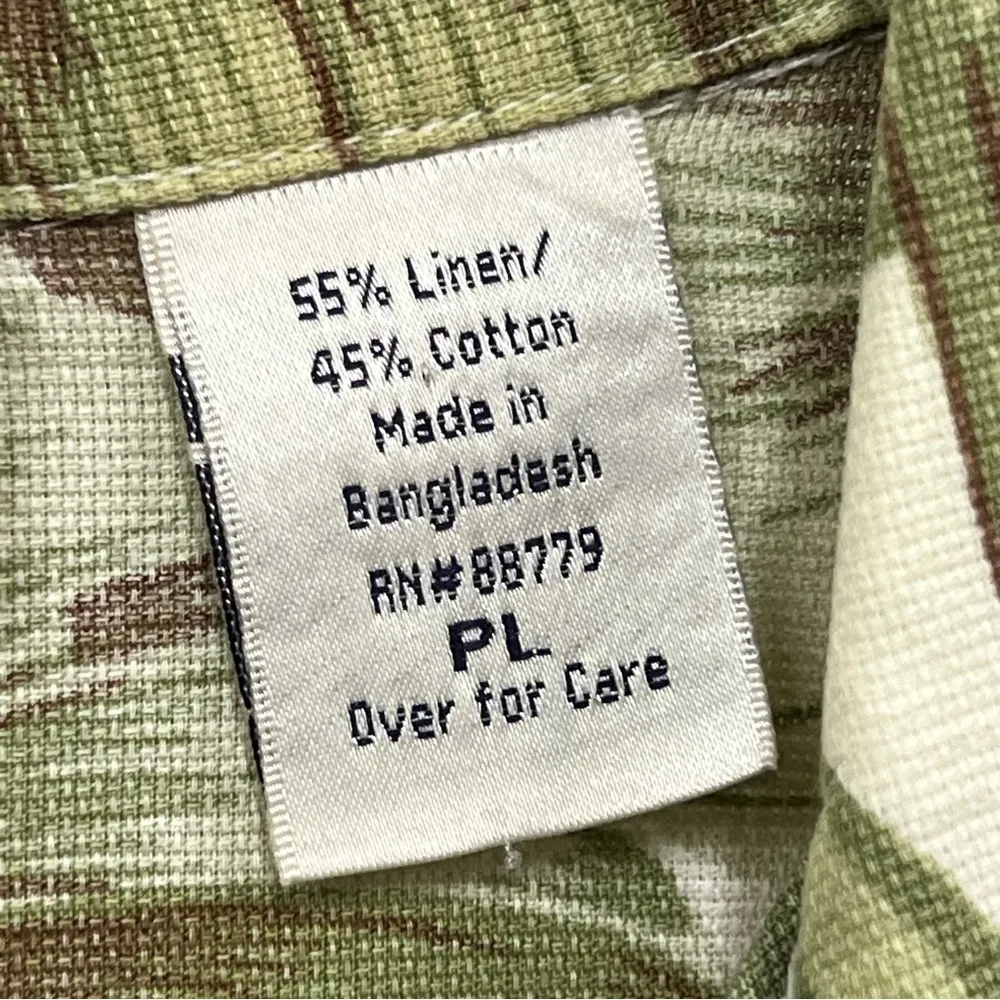 Lemon Grass PL Dope embroidery unisex Tropical Floral button up top linen blend Red Size undefined - Image 3