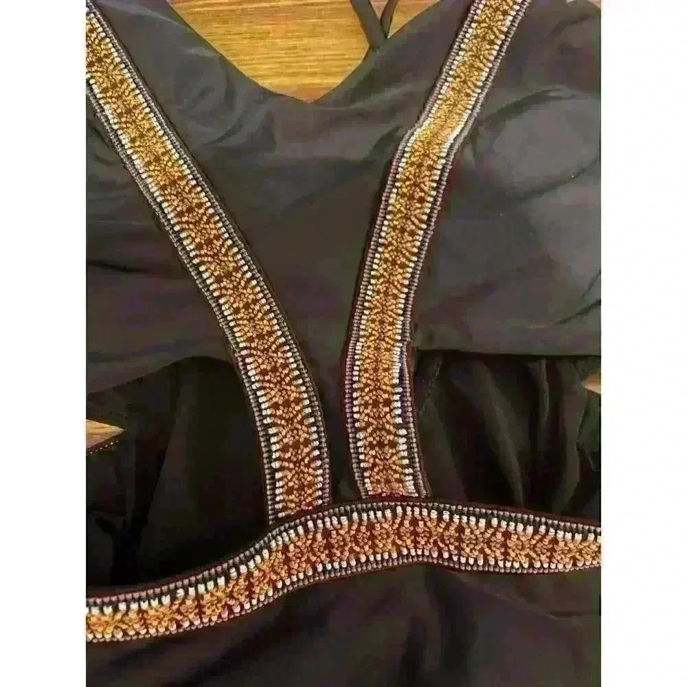 Xhiliration One-Piece Embroidered Beaded Cutout Swimsuit, XL - Image 6