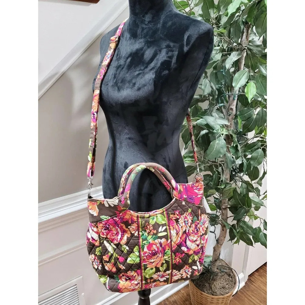 Retired Vera Bradley Multicolor Floral Print Twirley Birds Shopper Tote Bag - Image 2