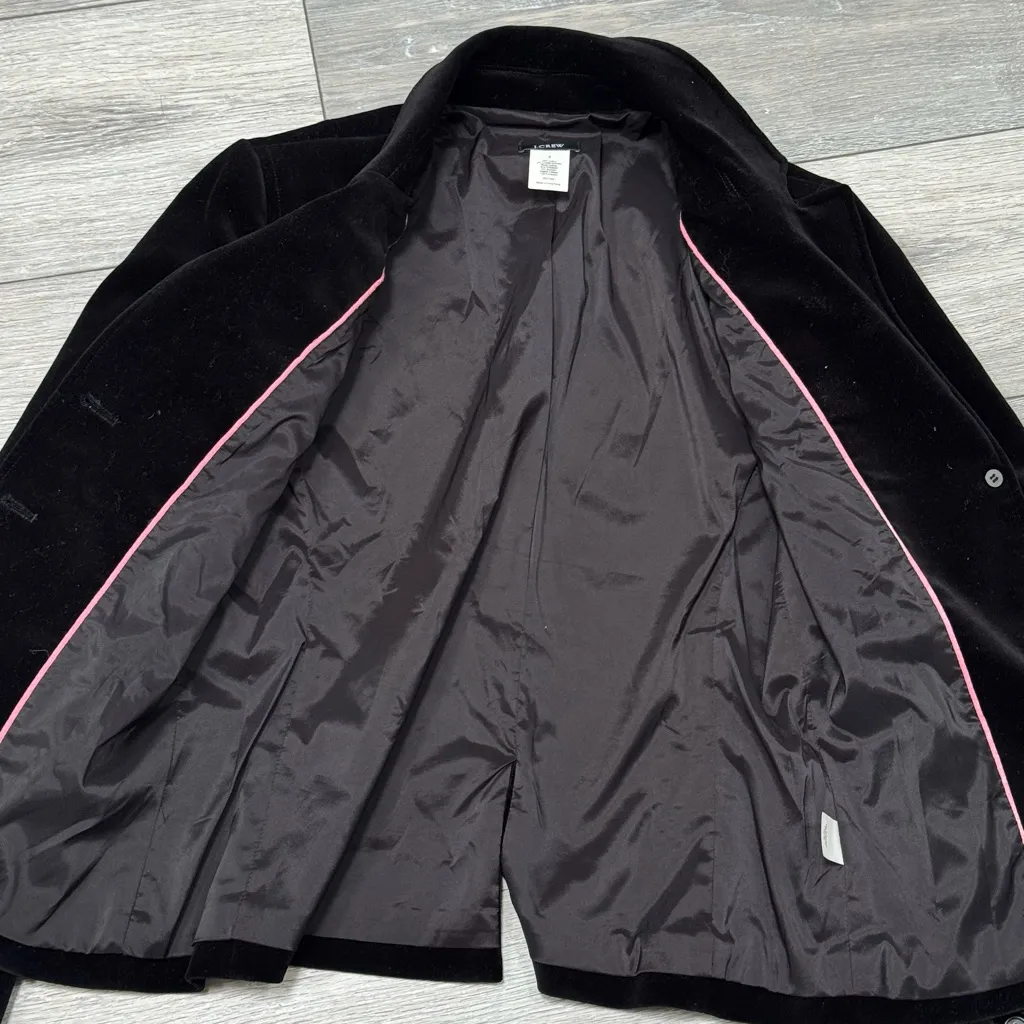 J.Crew Velvet Black Blazer Sz 6 - Image 5