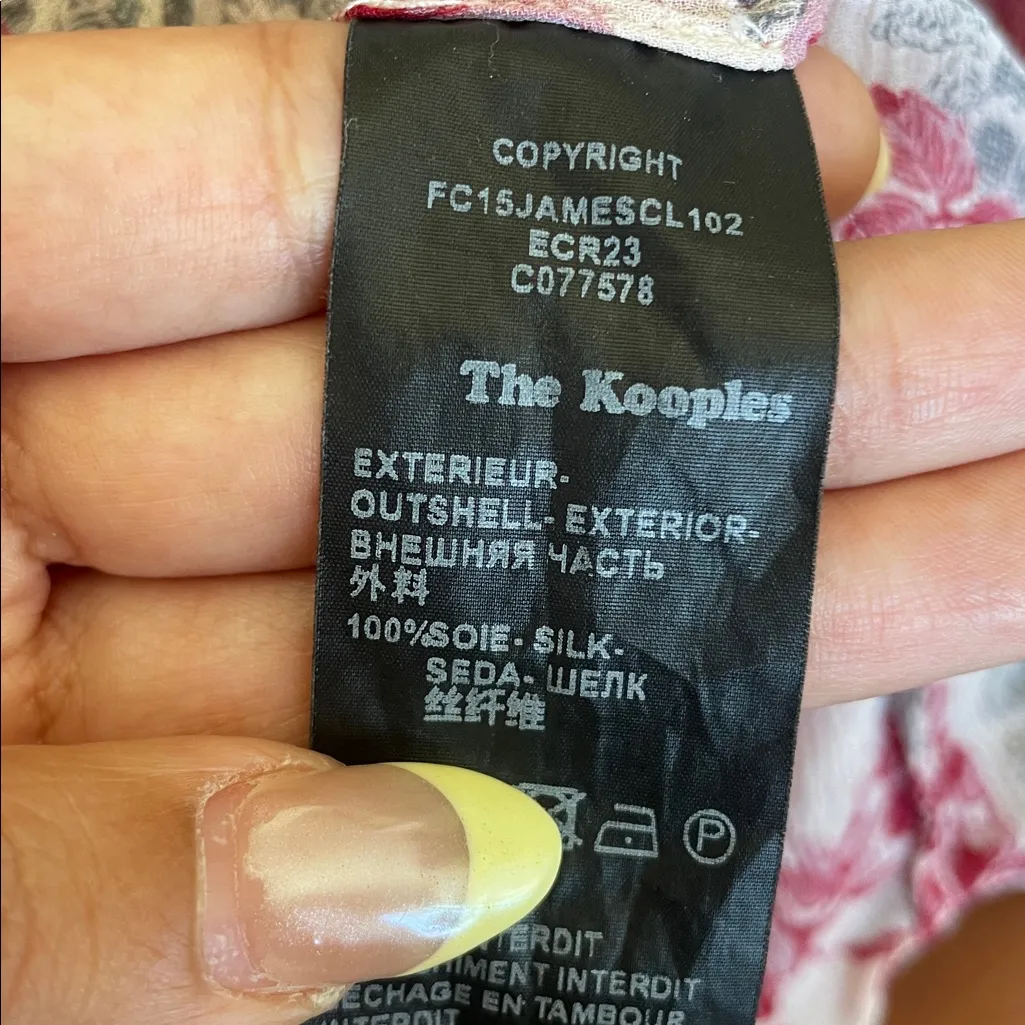 The Kooples - 100% Silk Floral Button Down Shirt FLAW* - Image 7